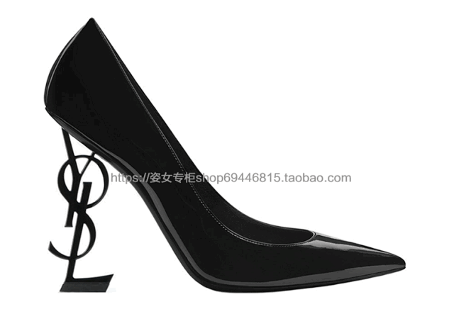 Saint Laurent High Heels Pointed-Toe Pumps with YSL Monogram product detail image 12