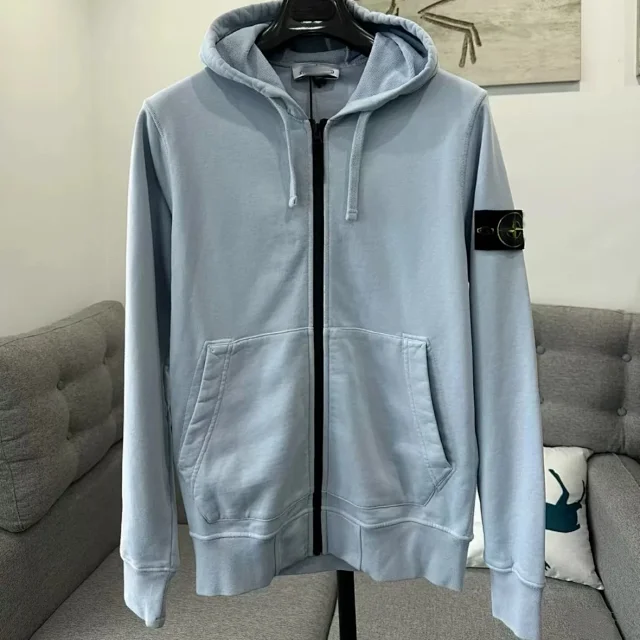 Stone Island Hoodies & Sweatshirts Zip-Up Hooded Sweatshirt with Compass Sleeve Badge product detail image 5