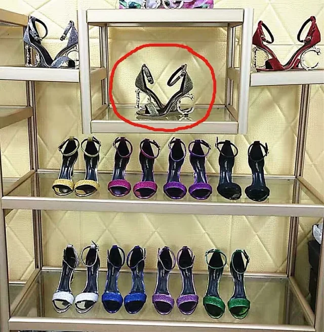 Unbranded High Heels Glitter ankle-strap sandals with ornate letter-shaped product detail image 1