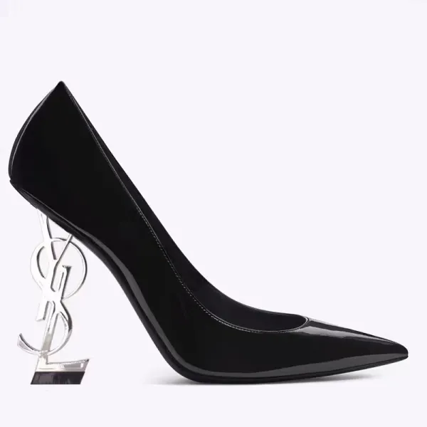 Saint Laurent Tribute Patent Leather Black Stilettos - 9