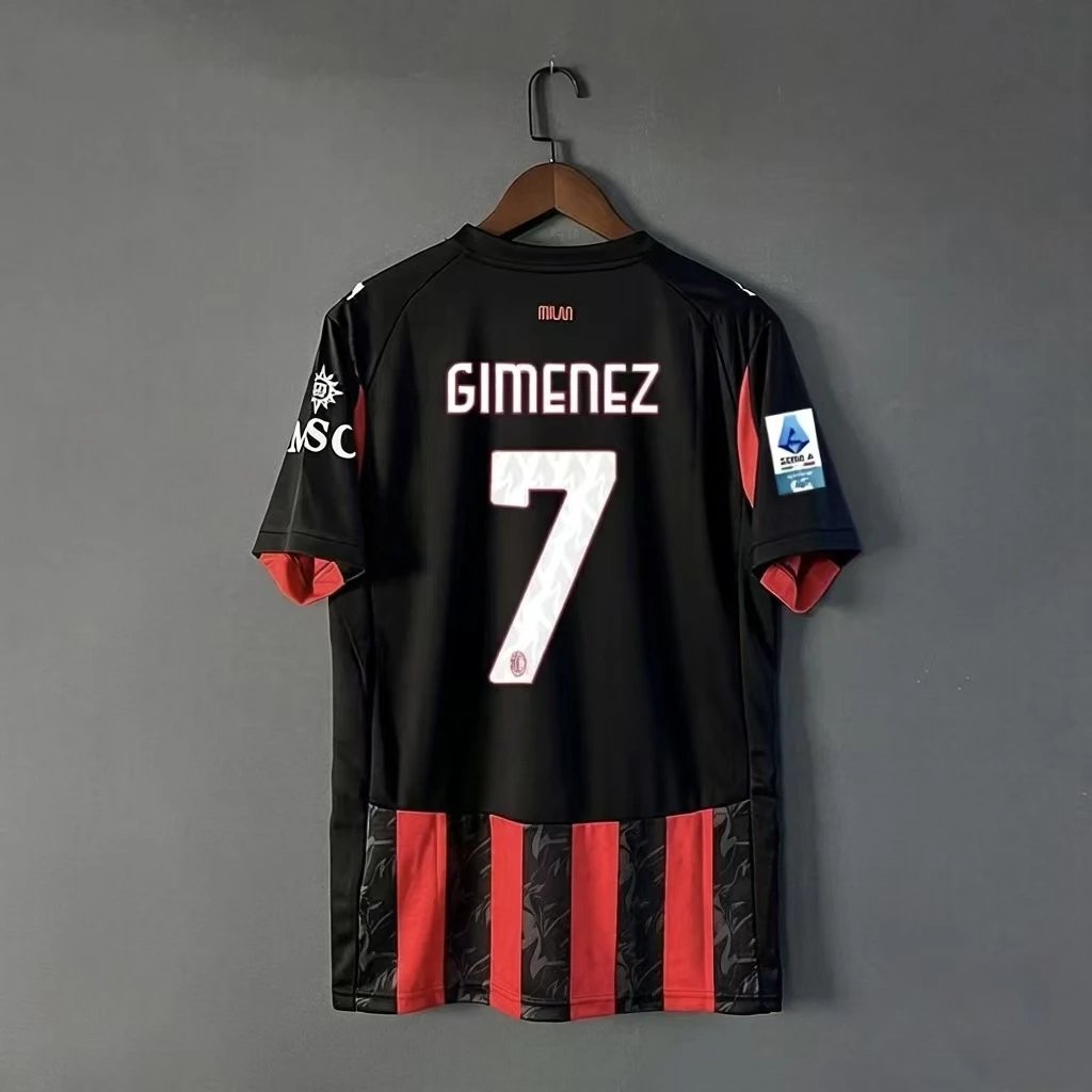 AC Milan 2023-24 Third Jersey Black Red Striped Football Jersey