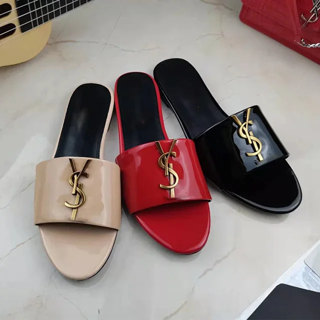 Saint Laurent Slippers YSL monogram flat slide product detail image 3