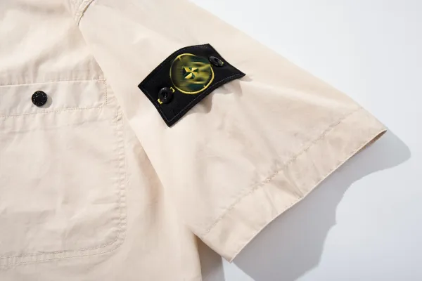 Stone Island Oversized Short-Sleeve Shirt Beige Tops Shirt - 15