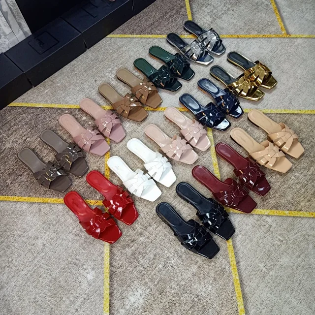 Unbranded Sandals Square-Toe Woven Strap Flat Slide product detail image 2