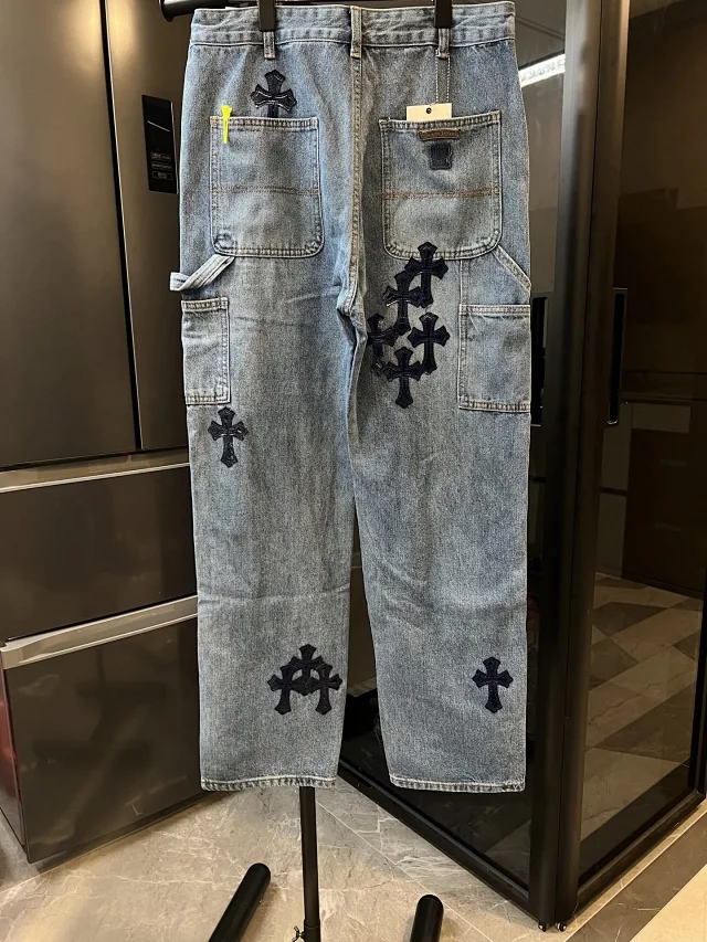 Unbranded Jeans Light-wash carpenter with cross appliqués product detail image 12