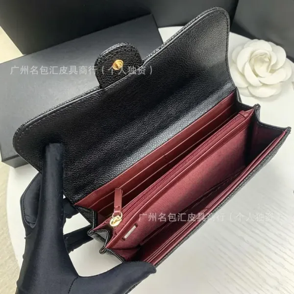 Chanel Classic Flap Wallet Black Quilted Leather Long Wallet - 9