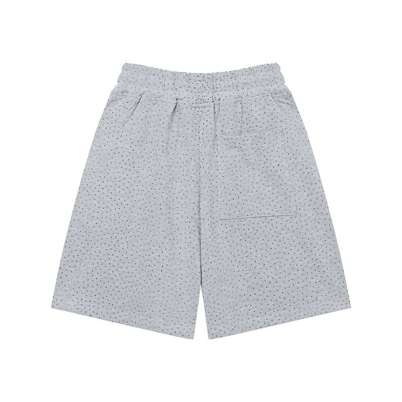 Design Perforated Graphic Sweat Shorts Gray - 8