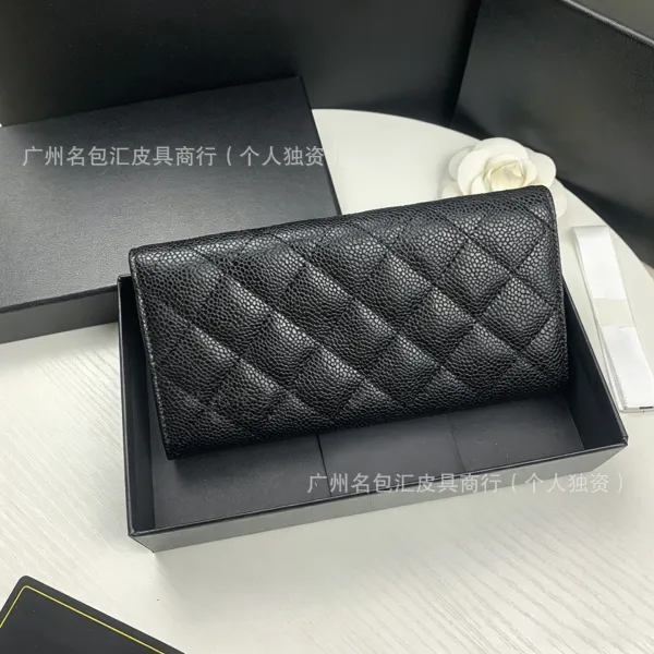 Chanel Classic Flap Wallet Black Quilted Leather Long Wallet - 11