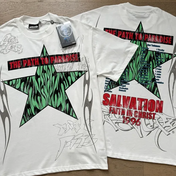 Hellstar x WWE Rey Mysterio 9-Mask Grid White T-Shirt - 3
