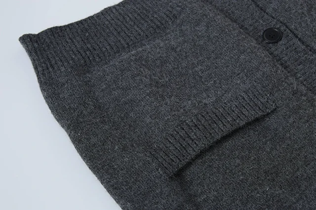 Stone Island Knitwear Button-Front Crewneck Cardigan with Sleeve Compass Badge product detail image 7