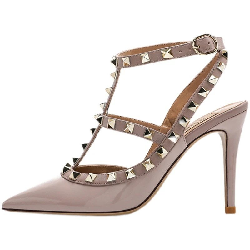 Valentino High Heels Pointed-Toe Studded Slingback Stilettos image 5