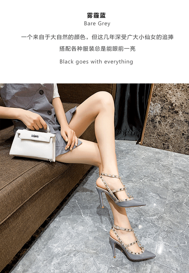 Valentino High Heels Pointed-Toe Studded Slingback Stilettos product detail image 19