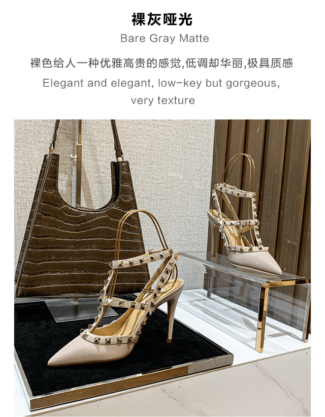 Valentino High Heels Pointed-Toe Studded Slingback Stilettos product detail image 33