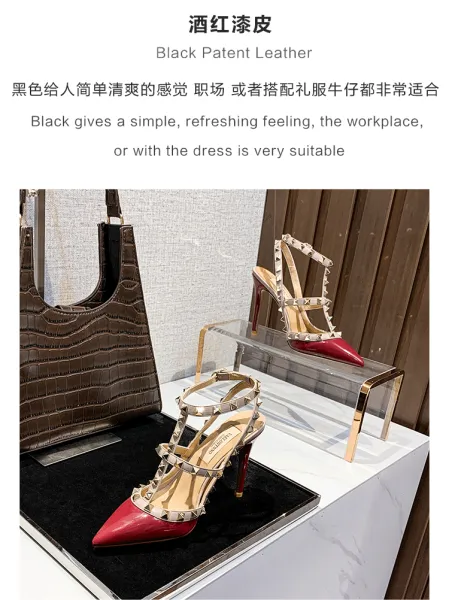 Valentino Rockstud Strappy Stiletto Heels White - 61
