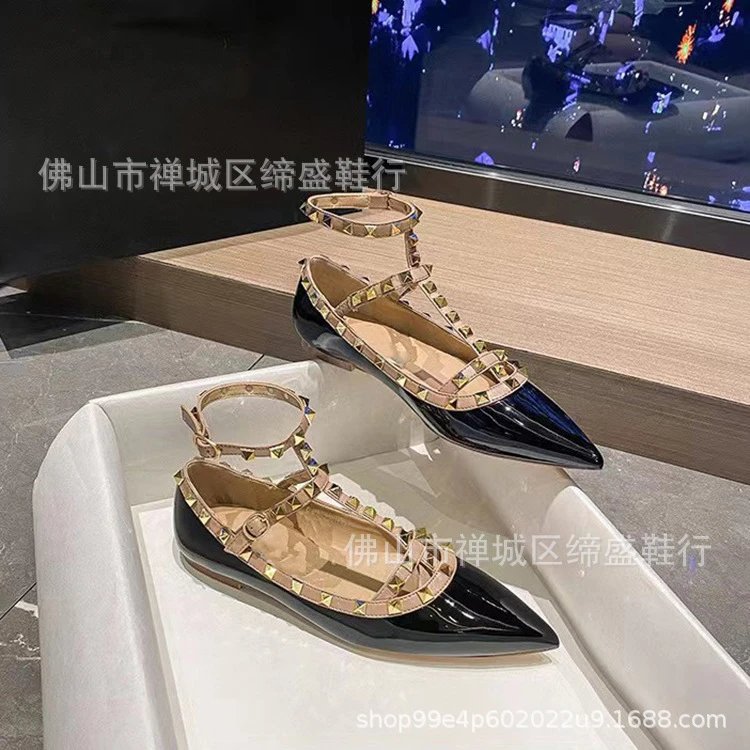 Unbranded Casual Shoes Pointed-Toe Studded Double-Strap Mary Jane Flats image 5