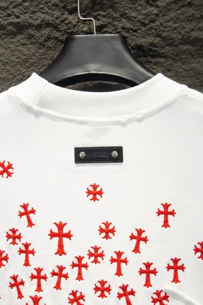 Chrome Hearts Cross Embroidery White T-Shirt - 10
