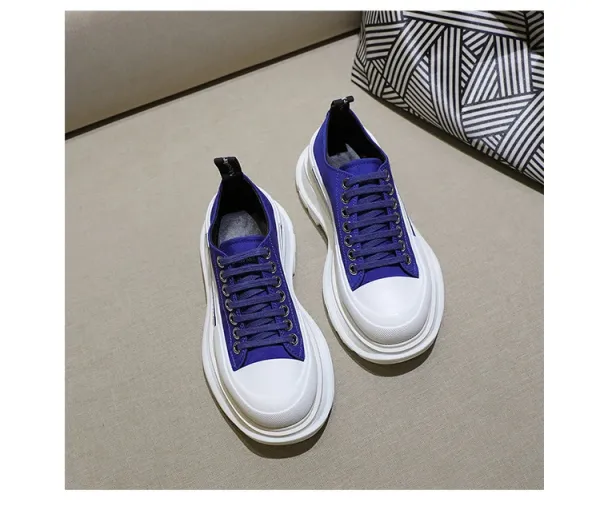 Alexander McQueen Oversized Platform Sneakers Royal Blue and White Chunky Sneakers - 28