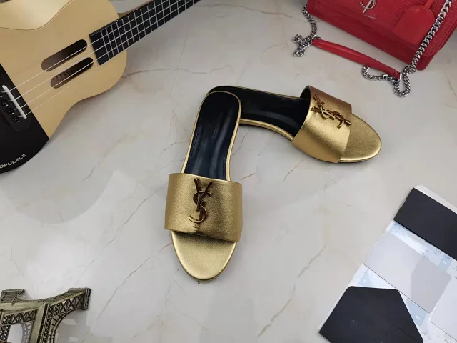 Saint Laurent Slippers YSL monogram flat slide product detail image 6