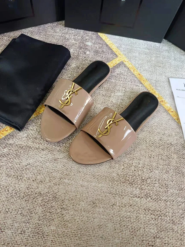 Saint Laurent Slippers YSL monogram flat slide product detail image 15
