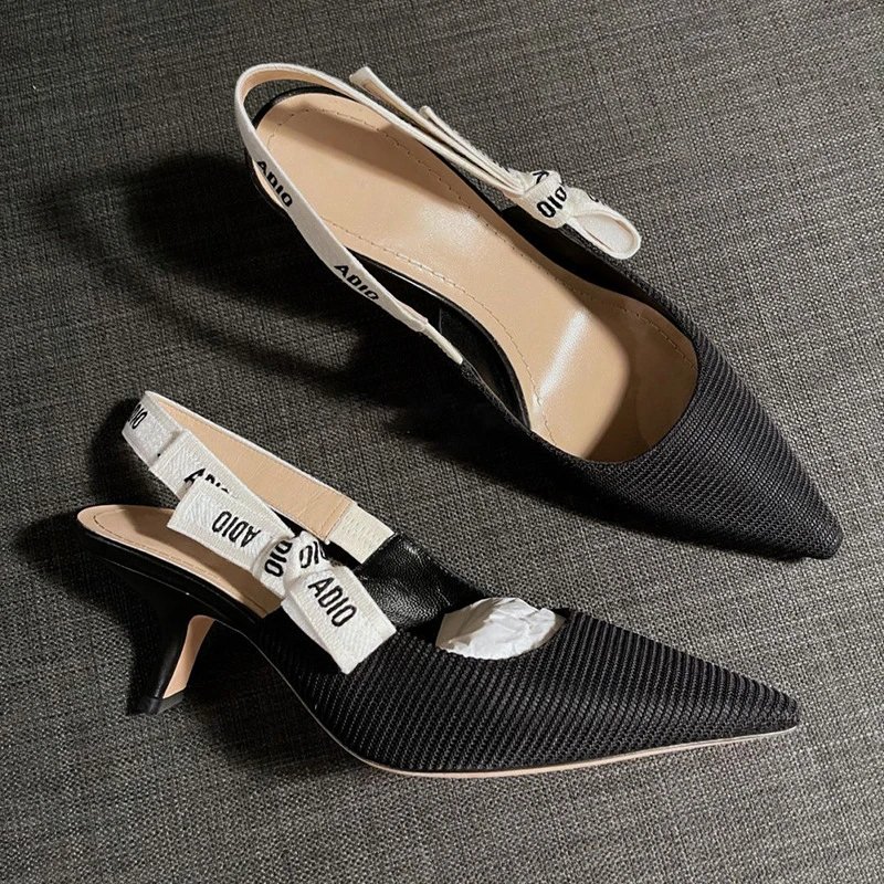 Dior High Heels J'Adior knitted pointed-toe bow slingback image 2