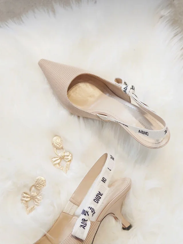 Dior High Heels J'Adior knitted pointed-toe bow slingback product detail image 19
