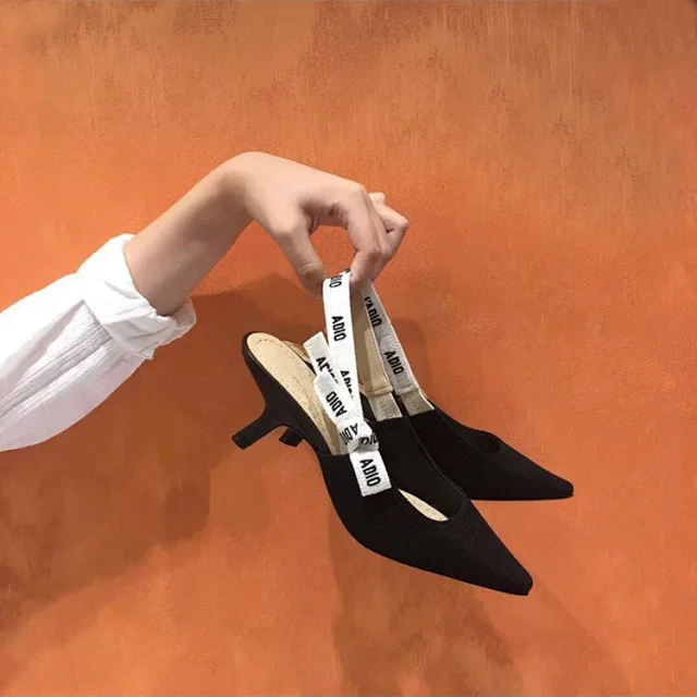 Dior High Heels J'Adior knitted pointed-toe bow slingback product detail image 7