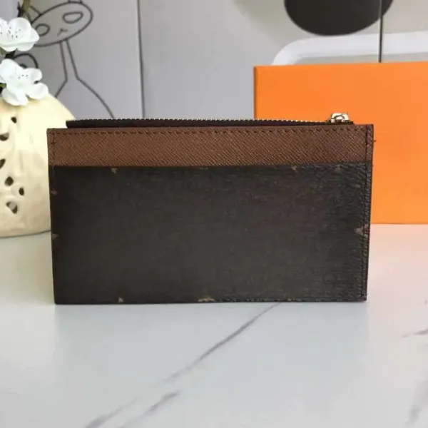 Louis Vuitton Damier Ebène Card Holder with Zip Pocket Brown Wallet - 8
