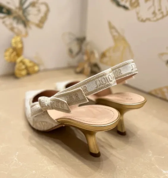 Dior J'Adior Lace Slingback Stilettos Beige - 11
