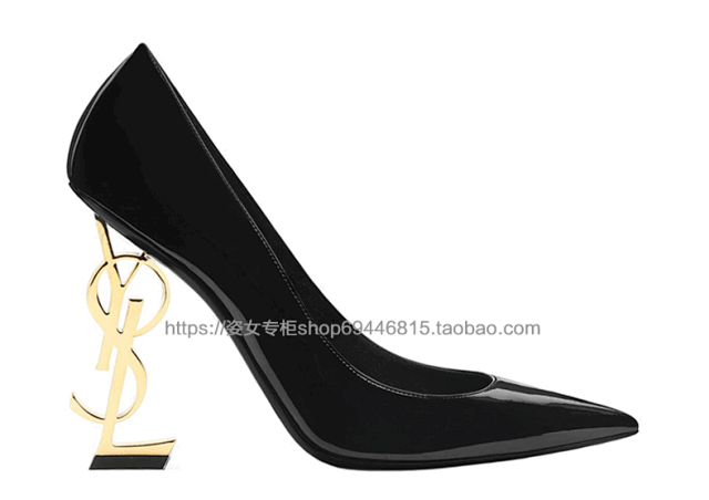 Saint Laurent High Heels Pointed-Toe Pumps with YSL Monogram product detail image 13