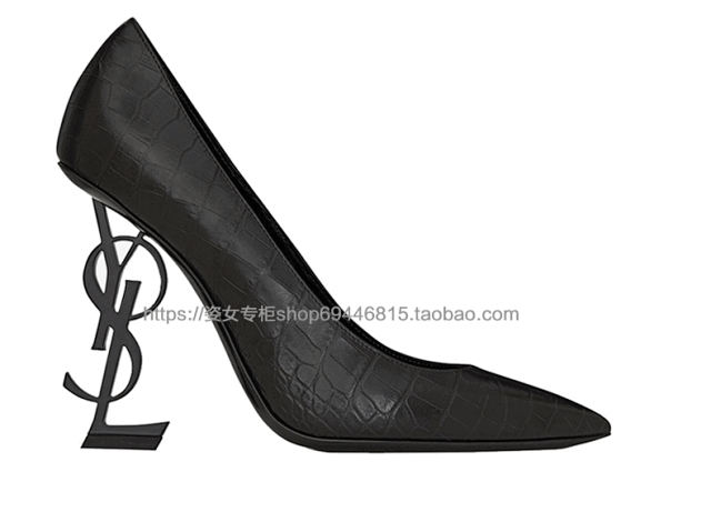 Saint Laurent High Heels Pointed-Toe Pumps with YSL Monogram product detail image 22