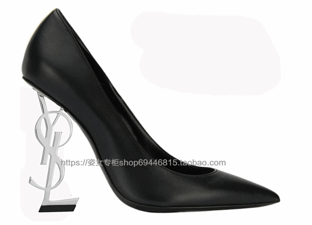 Saint Laurent High Heels Pointed-Toe Pumps with YSL Monogram product detail image 19