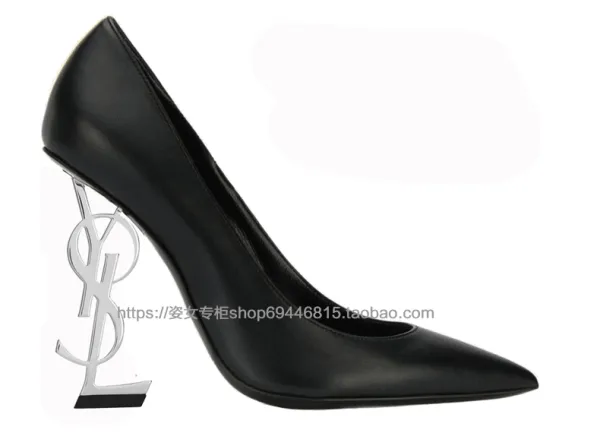 Saint Laurent Opyum Black Leather Stiletto Heels - 20