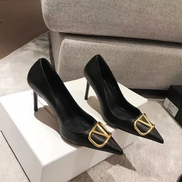Valentino Rockstud VLOGO Pointed-Toe Stilettos Nude - 5