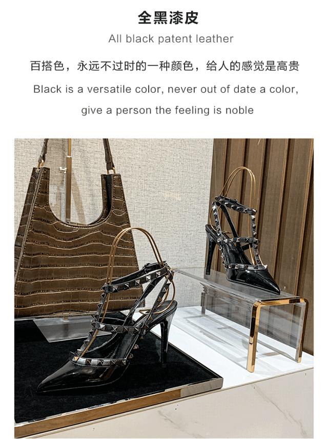 Valentino High Heels Pointed-Toe Studded Slingback Stilettos product detail image 31
