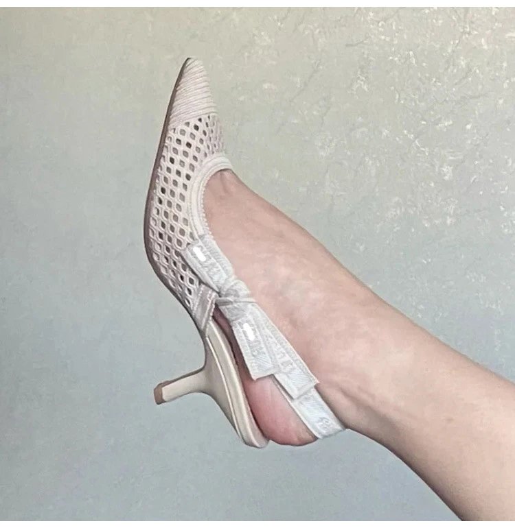 Dior J'Adior Mesh Slingback Heels Black - 3