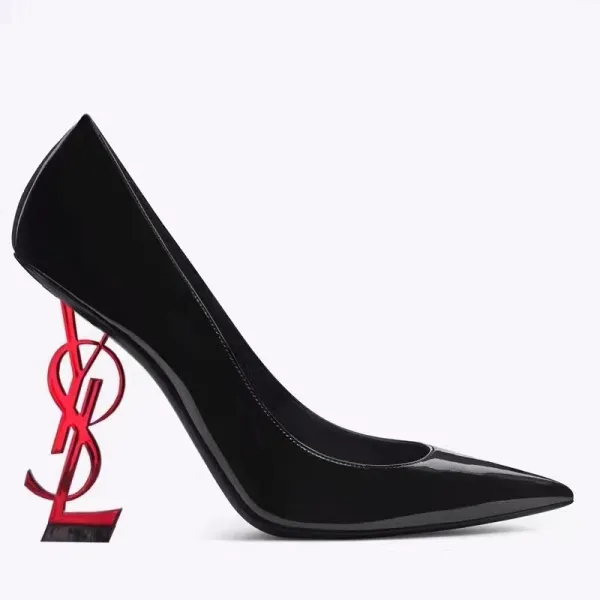 Saint Laurent Tribute Patent Leather Black Stilettos - 7