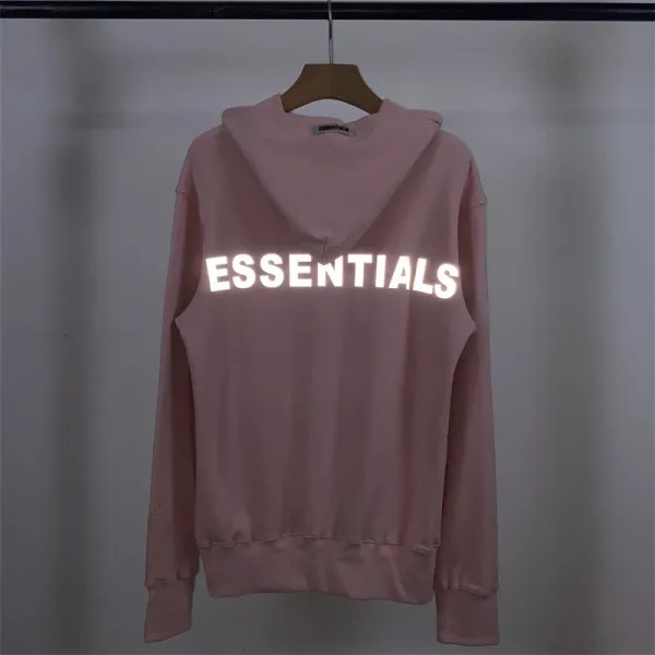 Fear of God Essentials Reflective Logo White Hoodie - 21