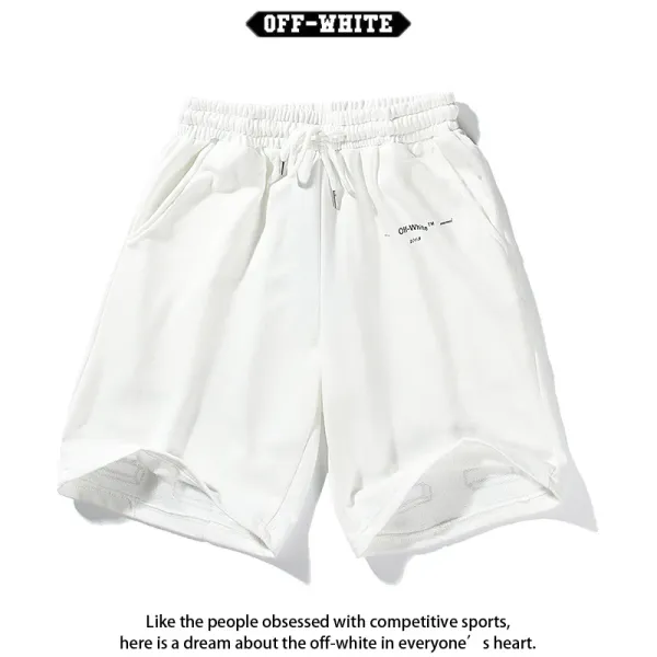 Off-White Circle Logo Drawstring Shorts White - 10