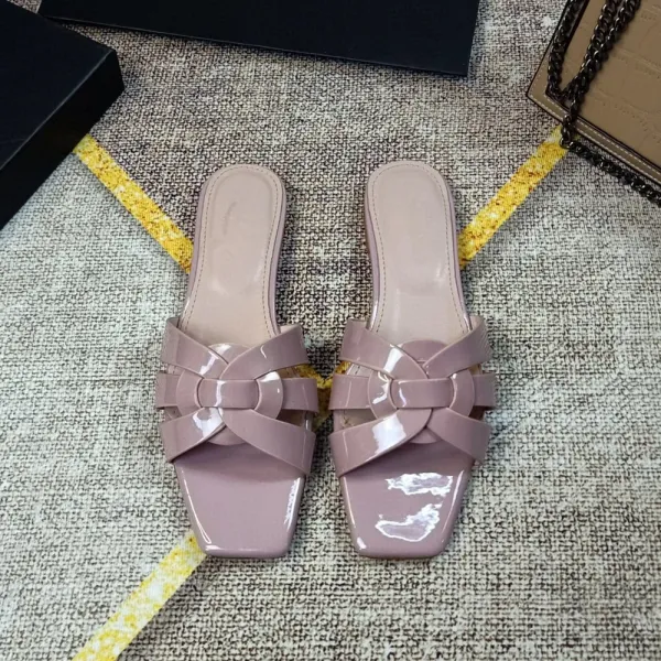 Design White Croc-Embossed Knotted Mule Sandals Slippers - 28