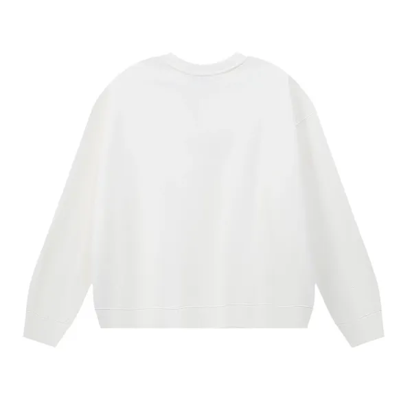 Design Runti Graphic Print Oversized Crewneck Sweatshirt White Hoodie - 4