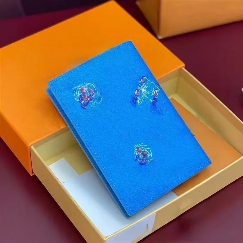 Design Basketball Court Print Blue Leather Wallet Short Wallet - 5