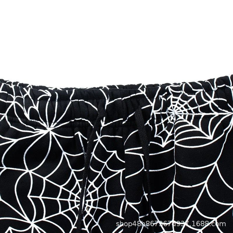 Corteiz Spiderweb Print Sweatpants Black - 9
