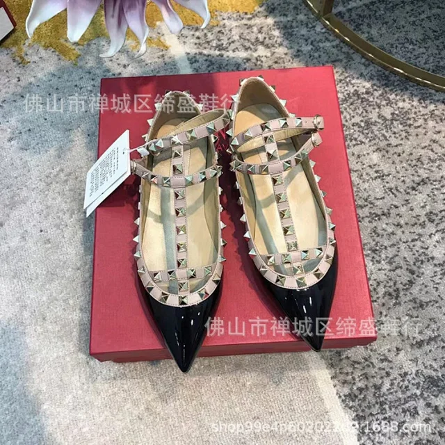 Unbranded Casual Shoes Pointed-Toe Studded Double-Strap Mary Jane Flats product detail image 6