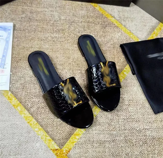 Saint Laurent Sandals Flat Slide with Metal Monogram Detail product detail image 4