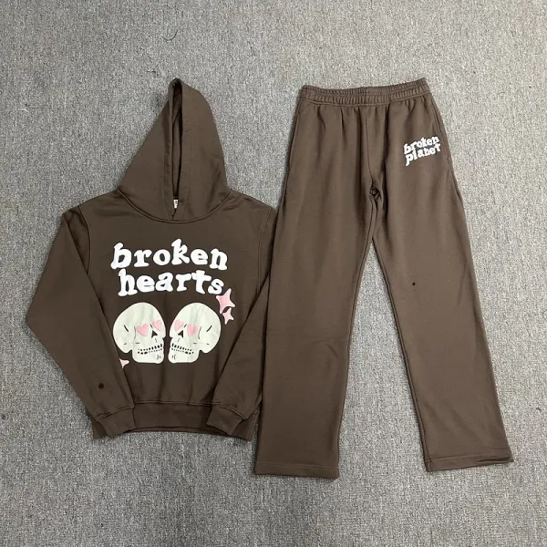 Broken Planet Logo Sweatpants Brown - 4