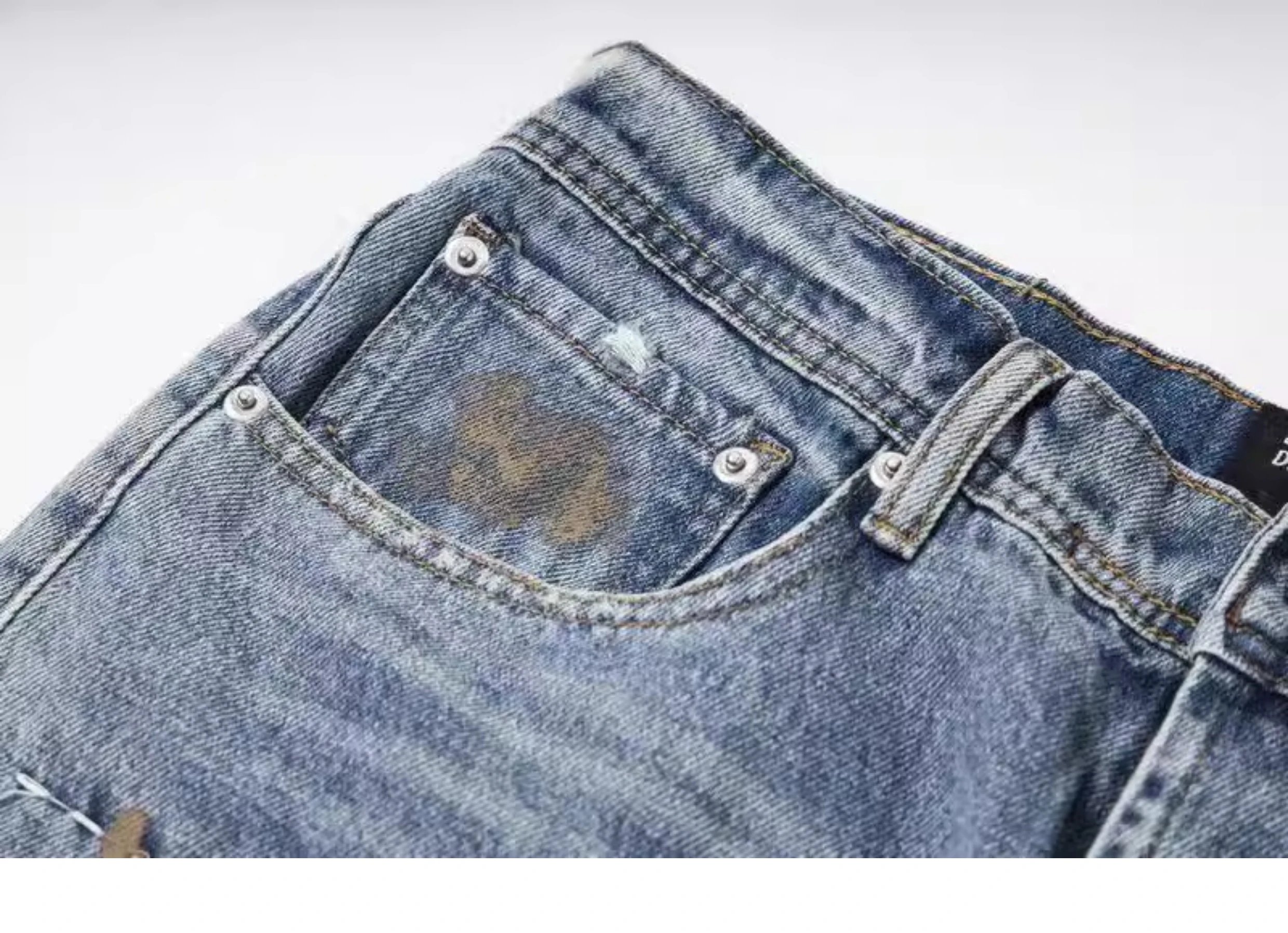 Design Distressed Paint-Splatter Flared Jeans Blue - 29