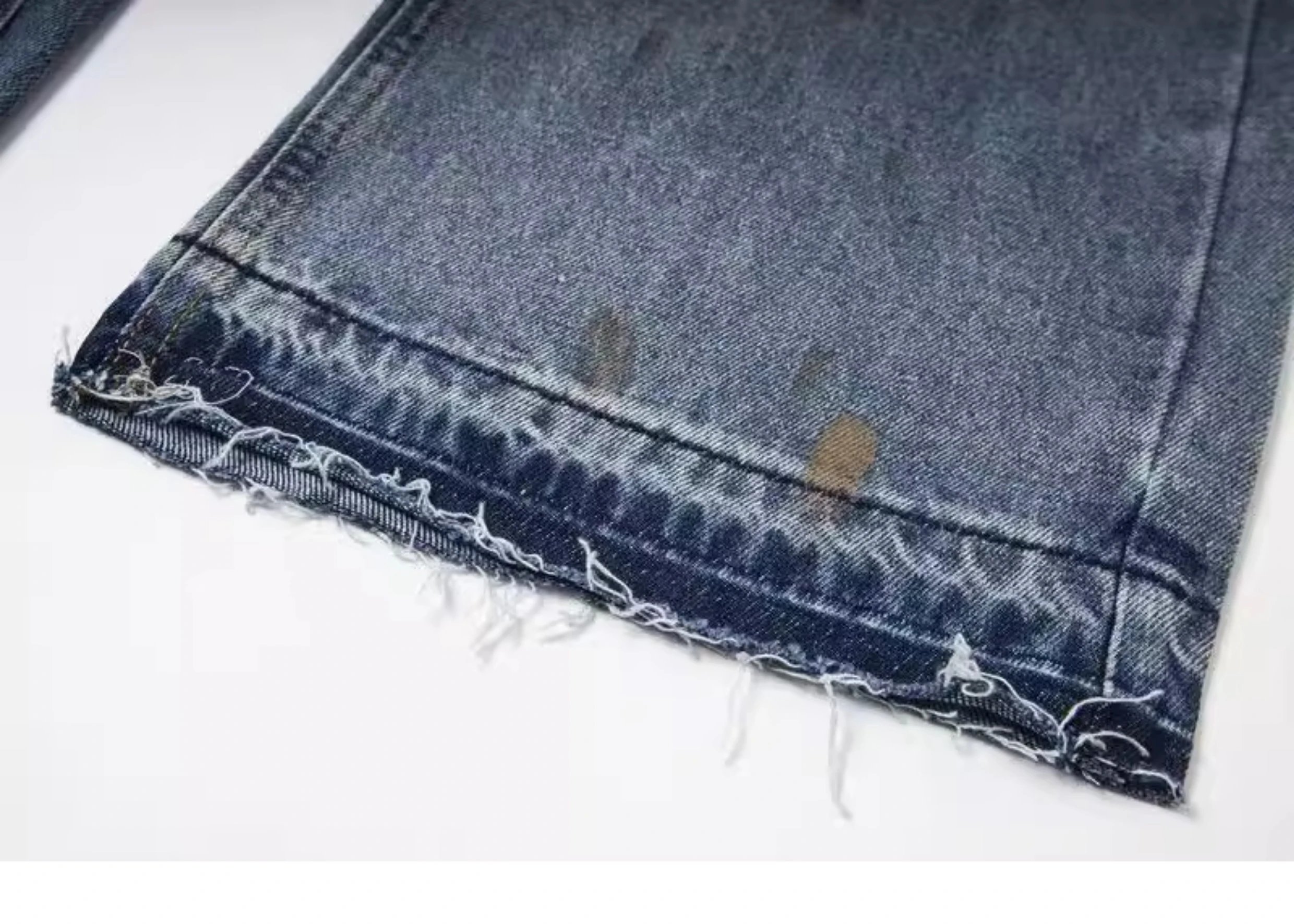 Design Distressed Paint-Splatter Flared Jeans Blue - 35