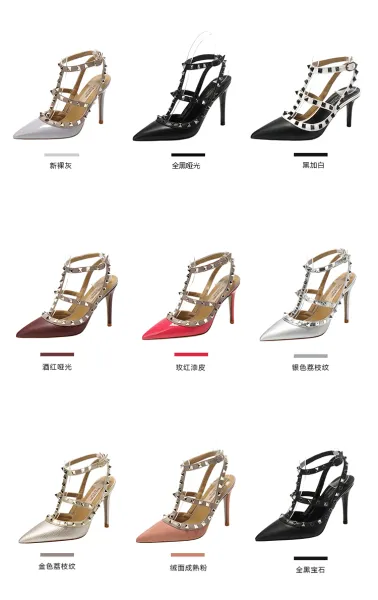 Valentino Rockstud Strappy Stiletto Heels White - 12