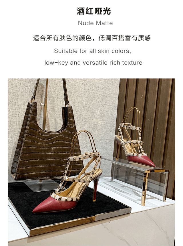 Valentino High Heels Pointed-Toe Studded Slingback Stilettos product detail image 43