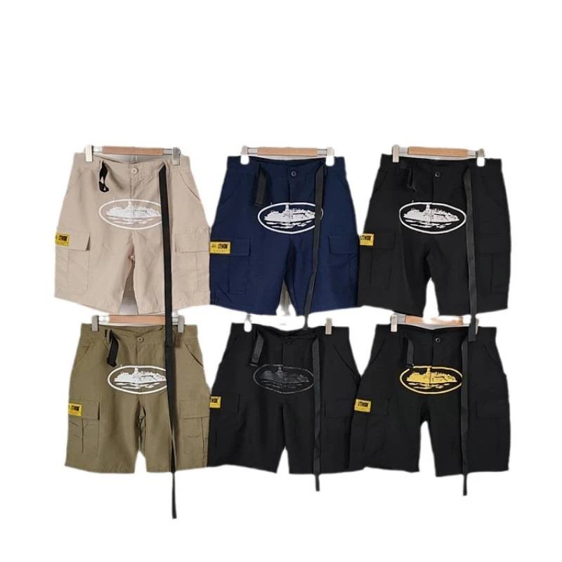 Unbranded Shorts Cargo with ship graphic and webbing belt image 5